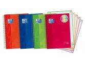 Oxford Europeanbook 5 Cuaderno Espiral Formato A4+ Cuadriculado 5x5mm - 120 Hojas - Tapa Extradura acabado Brillante - 5 Bandas de Color - Colores Surtidos