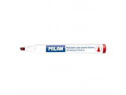 Milan Rotuladores para Pizarra Blanca con Punta Biselada - Punta 1 - 4 mm - Tinta a Base de Alcohol - Borrable en Seco - Color Rojo