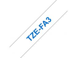 Brother TZeFA3 Cinta Textil Generica de Etiquetas - Texto azul sobre fondo blanco - Ancho 12mm x 3 metros
