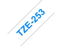 Brother TZe253 Cinta Laminada Generica de Etiquetas - Texto azul sobre fondo blanco - Ancho 24mm x 8 metros