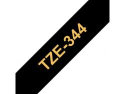 Brother TZe344 Cinta Laminada Generica de Etiquetas - Texto dorado sobre fondo negro - Ancho 18mm x 8 metros