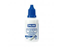 Milan Bote de Tinta para Rotuladores de Pizarra Blanca Recargables - 30ml - Tinta a base de Alcohol - Color Azul