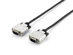 Equip Cable VGA Alargador 2 x HDB15 VGA Macho - Carcasas Metalicas - Tornillos Moleteados - Longitud 10 m. - Color Negro