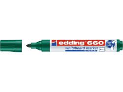 Edding 660 Rotulador para Pizarra Blanca - Punta Redonda - Trazo entre 1.5 y 3 mm. - Tinta Pigmentada - Recargable - Borrable en Seco - Color Verde