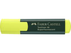 Faber-Castell Rotulador Marcador Fluorescente Textliner 48 - Punta Biselada - Trazo entre 1.2mm y 5mm - Tinta con Base de Agua - Color Amarillo