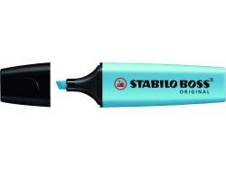 Stabilo Boss 70 Rotulador Marcador Fluorescente - Trazo entre 2 y 5mm - Recargable - Tinta con Base de Agua - Color Azul Fluorescente