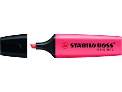 Stabilo Boss 70 Rotulador Marcador Fluorescente - Trazo entre 2 y 5mm - Recargable - Tinta con Base de Agua - Color Rojo Fluorescente