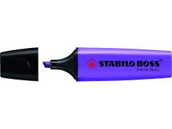Stabilo Boss 70 Rotulador Marcador Fluorescente - Trazo entre 2 y 5mm - Recargable - Tinta con Base de Agua - Color Violeta Fluorescente