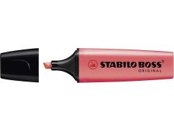 Stabilo Boss 70 Pastel Marcador Fluorescente - Trazo entre 2 y 5mm - Recargable - Tinta con Base de Agua - Color Rojo Coral Meloso