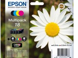 Epson T1806 (18) Pack de 4 Cartuchos de Tinta Originales - C13T18064012