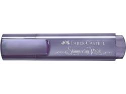Faber-Castell Textliner 46 Metallic Marcador Fluorescente - Punta Biselada - Trazo entre 1mm y 5mm - Tinta con Base de Agua - Color Violeta Metalico