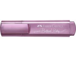 Faber-Castell Textliner 46 Metallic Marcador Fluorescente - Punta Biselada - Trazo entre 1mm y 5mm - Tinta con Base de Agua - Color Rubi Metalico