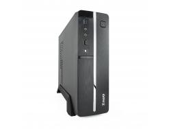 Tooq Caja Micro ATX, Mini ITX Slim - Fuente de Alimentacion 500W - 1x HDD3,5 + 1x SDD2,5 + 1x HDD5.25 - USB-2.0, USB 3.0, Mic - Color Negro