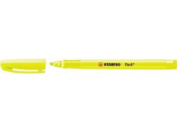 Stabilo Flash Marcador Fluorescente - Tamaño Bolsillo - Trazo de 1 y 3.5mm - Tinta con Base de Agua - Color Amarillo