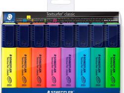 Staedtler Textsurfer Classic 364 Pack de 8 Marcadores Fluorescentes - Secado Rapido - Trazo 1 - 5mm - Colores Surtidos