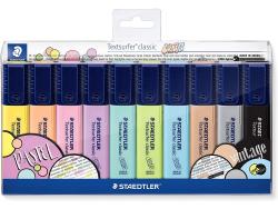 Staedtler Textsurfer Classic 364 Pack de 10 Marcadores Fluorescentes - Secado Rapido - Trazo 1 - 5mm - Colores Surtidos