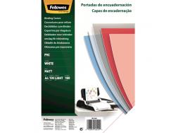 Fellowes Pack de 100 Portadas para Encuadernar de PVC A4 - 180 Micras - Alta Calidad - Color Blanco