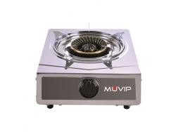 Muvip Serie Strong Cocina de Gas Inox 1 Fuego - Encendido Piezoelectrico - Quemador de Hierro Fundido Desmontable