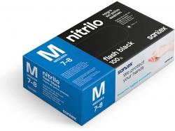 Santex Flash Black Pack de 100 Guantes de Nitrilo Talla M - 6 gramos - Sin Polvo - Libre de Latex - No Esteriles - Color Negro