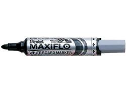 Pentel Maxiflo Rotulador para Pizarra Blanca - Regulacion del Flujo de Tinta - Punta Redonda - Ancho de Linea 2,5mm - 50% de Materiales Reciclados - Color Negro
