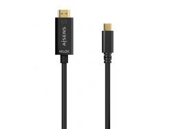 Aisens Cable Conversor USB-C a HDMI 4K@30HZ - USB-C/M-HDMI/M - 0.8M - Color Negro