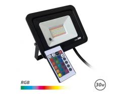 Elbat Foco Led RGB 30W - Control Remoto - IP65 - Ideal para Exterior