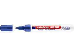 Edding 4095 Rotulador de Tiza Liquida - Punta Redonda - Trazo entre 2 y 3mm - Olor Neutro  - Color Azul