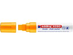 Edding 4090 Rotulador de Tiza Liquida - Punta Biselada - Trazo entre 4 y 15mm - Olor Neutro - Color Naranja Neon