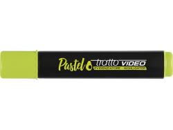 Tratto Video Pastel Marcador Fluorescente - Punta Biselada - Tinta al Agua - Secado Rapido - Color Verde Aguacate