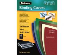 Fellowes Pack de 25 Portadas de Carton Simil Piel Delta Cuero A4 - 250 gr - Color Negro