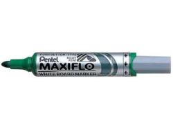 Pentel Maxiflo Rotulador para Pizarra Blanca - Regulacion del Flujo de Tinta - Punta Redonda - Ancho de Linea 2,5mm - 50% de Materiales Reciclados - Color Verde
