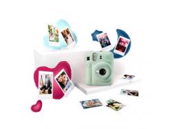 Fujifilm Pack Best Memories Instax Mini 12 Mint Green Camara Instantanea + Film Instax Mini 10ud. + 3 Portafotos - Tamaño de Imagen 62x46mm - Flash Auto - Exposicion Automatica - Mini Espejo para Selfies - Modo Primer Plano