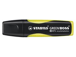 Stabilo Green Boss Marcador Fluorescente - Fabricado con un 83% de Plastico Reciclado - Trazo entre 2 y 5mm - Recargable - Color Amarillo