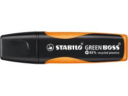 Stabilo Green Boss Marcador Fluorescente - Fabricado con un 83% de Plastico Reciclado - Trazo entre 2 y 5mm - Recargable - Color Naranja