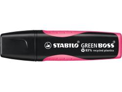 Stabilo Green Boss Marcador Fluorescente - Fabricado con un 83% de Plastico Reciclado - Trazo entre 2 y 5mm - Recargable - Color Rosa
