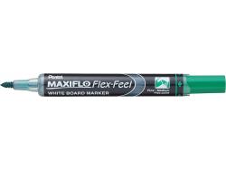 Pentel Maxiflo Flex-Feel Rotulador para Pizarra Blanca - Punta Flexible 4.6mm - Trazo de 1 a 5mm - Dosificacion de Tinta mediante Embolo - Color Verde