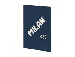 Milan Serie 1918 Libreta Encolada Formato A4 Cuadricula 5x5mm - 48 Hojas de 95 gr/m2 - Microperforado - Tapa Blanda - Color Azul Oscuro