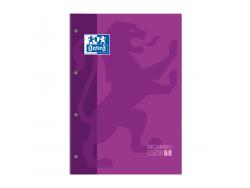 Oxford School Classic Cuaderno de Recambio - Tamaño A4 - Tapa Blanda - Encolado - 80 Hojas - Cuadricula 5x5 - Color Morado