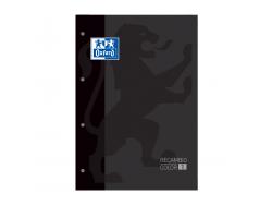 Oxford School Classic Cuaderno de Recambio - Tamaño A4 - Tapa Blanda - Encolado - Cuadricula 5x5 - 80 Hojas - Color Negro