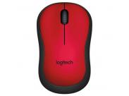 Logitech M220 Silent Raton Inalambrico 1000Dpi - Silencioso - 3 Botones - Uso Ambidiestro - Color Rojo