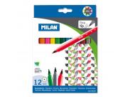 Milan Pack De 12 Rotuladores - Punta Fina De 2Mm - Tinta Al Agua - Lavable - Colores Surtidos