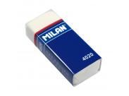 Milan 4020 Goma De Borrar Rectangular - Miga De Pan - Suave Caucho Sintetico - Faja De Carton Azul - Envuelta Individualmente - Color Blanco