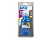 Milan Botella De Tempera 125 Ml - Tapon Dosificador - Secado Rapido - Mezclable - Color Cyan