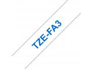 Brother Tzefa3 Cinta Textil Generica De Etiquetas - Texto Azul Sobre Fondo Blanco - Ancho 12Mm X 3 Metros