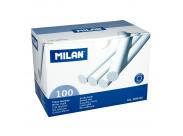 Milan Pack De 100 Tizas - Redonda - No Contiene Caseina - Color Blanco