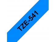 Brother Tze541 Cinta Laminada Generica De Etiquetas - Texto Negro Sobre Fondo Azul - Ancho 18Mm X 8 Metros