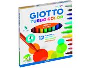 Giotto Turbo Color Pack De 12 Rotuladores - Punta Fina 2.8 Mm. - Tinta Al Agua - Lavable - Colores Surtidos