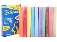 Giotto Robercolor Pack De 10 Tizas Redondas De Colores - Testadas Dermatologicamente - Compactas Y Duraderas - Colores Surtidos