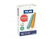 Milan Pack De 10 Tizas De Colores - Redondas - Antipolvo - No Contienen Caseina Ni Yeso - Colores Surtidos
