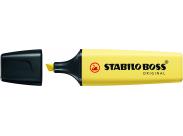 Stabilo Boss 70 Pastel Rotulador Marcador Fluorescente - Trazo Entre 2 Y 5Mm - Recargable - Tinta Con Base De Agua - Color Amarillo Cremoso
